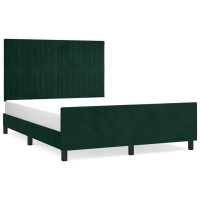 Produktbild för Sängram utan madrass mörkgrön 140x200 cm sammet