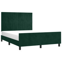 Produktbild för Sängram utan madrass mörkgrön 140x200 cm sammet