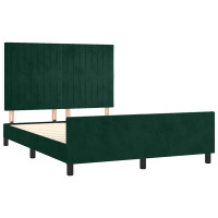 Produktbild för Sängram utan madrass mörkgrön 140x200 cm sammet