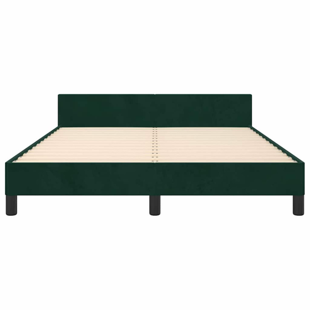 Produktbild för Sängram utan madrass mörkgrön 140x200 cm sammet