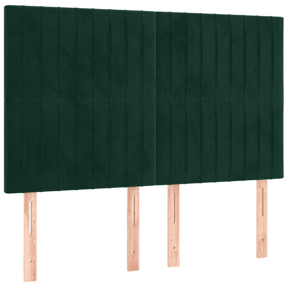 Produktbild för Sängram utan madrass mörkgrön 140x200 cm sammet