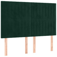 Produktbild för Sängram utan madrass mörkgrön 140x200 cm sammet