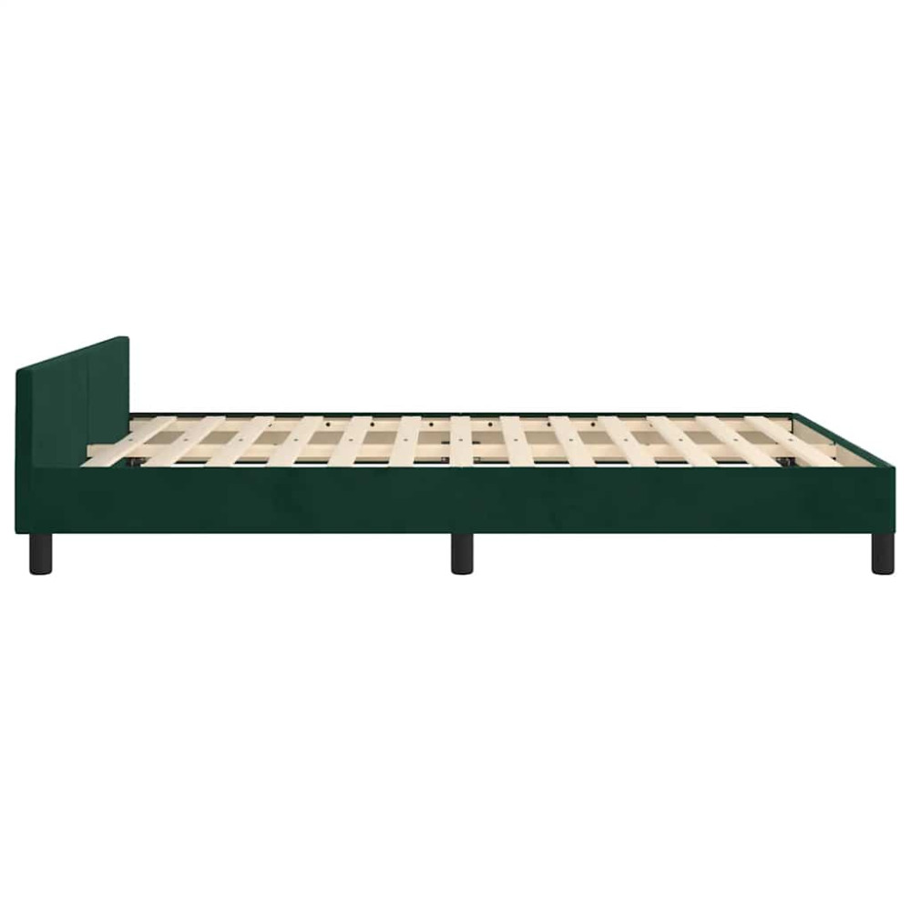 Produktbild för Sängram utan madrass mörkgrön 140x200 cm sammet