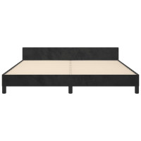 Produktbild för Sängram utan madrass svart 160x200 cm sammet