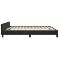 Produktbild för Sängram utan madrass svart 160x200 cm sammet
