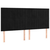 Produktbild för Sängram med huvudgavel svart 180x200 cm sammet