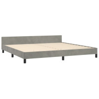 Produktbild för Sängram utan madrass ljusgrå 200x200 cm sammet