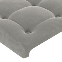 Produktbild för Sängram med huvudgavel ljusgrå 80x200 cm sammet
