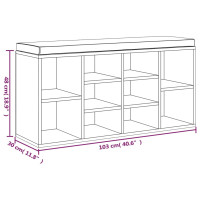 Produktbild för Skobänk rökfärgad ek 103x30x48 cm konstruerat trä