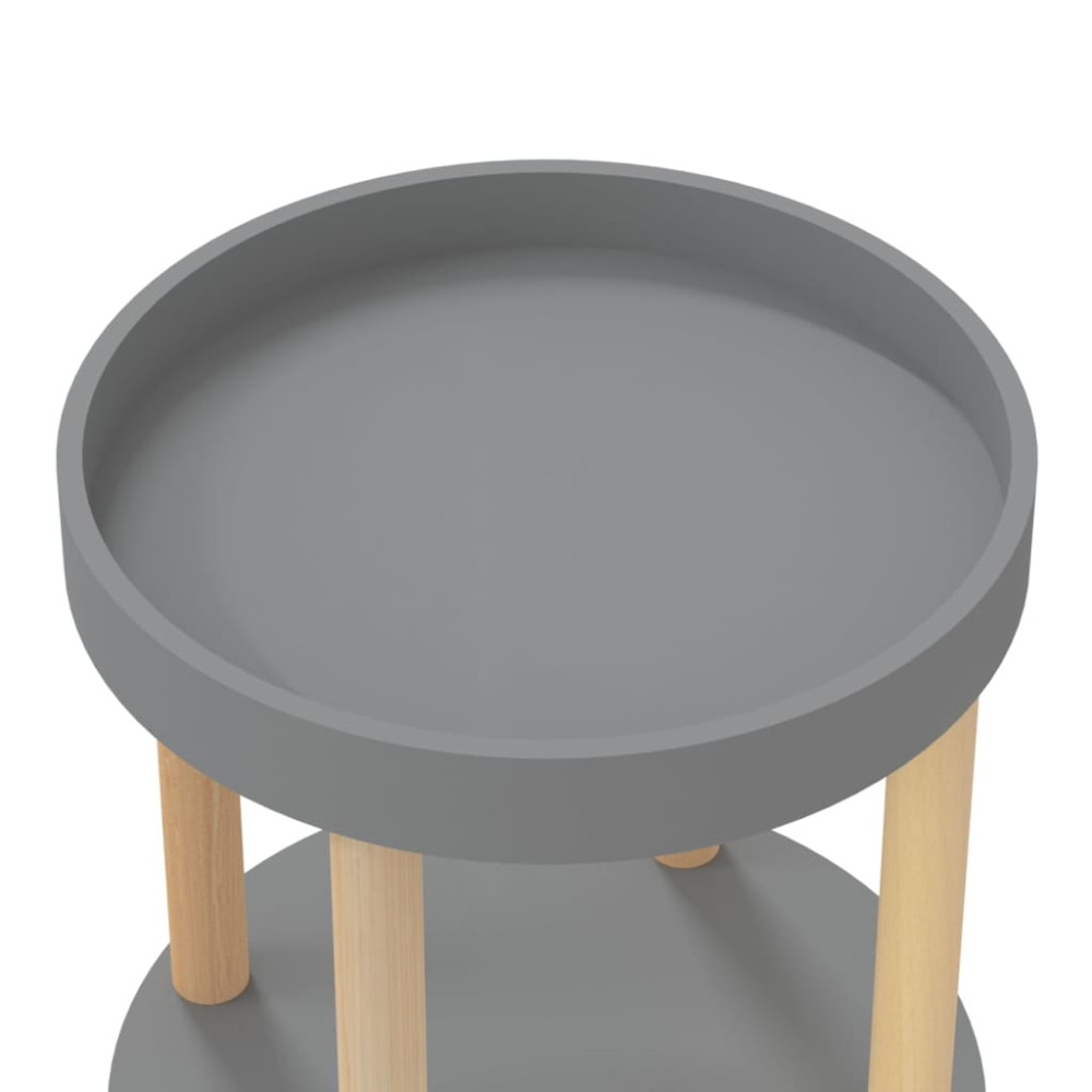 Produktbild för Vagn med 3 hyllplan grå 38x38x82cm konstruerat trä&massiv furu