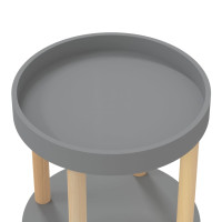 Produktbild för Vagn med 3 hyllplan grå 38x38x82cm konstruerat trä&massiv furu