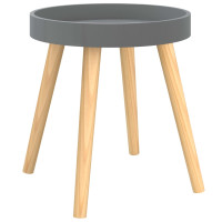 Produktbild för Sidobord grå 38x38x40 cm konstruerat trä&massiv furu