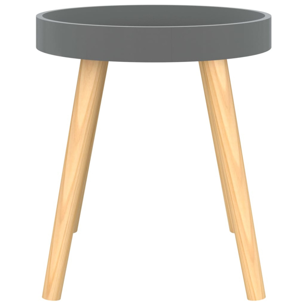 Produktbild för Sidobord grå 38x38x40 cm konstruerat trä&massiv furu
