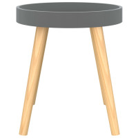 Produktbild för Sidobord grå 38x38x40 cm konstruerat trä&massiv furu