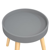 Produktbild för Sidobord grå 38x38x40 cm konstruerat trä&massiv furu