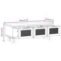 Produktbild för Soffbord vit 80x40x30 cm konstruerat trä&massiv furu