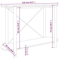 Produktbild för Konsolbord svart 110x38x75 cm konstruerat trä
