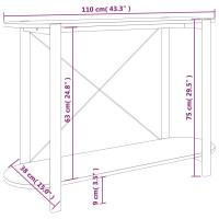 Produktbild för Konsolbord 110x38x75 cm konstruerat trä
