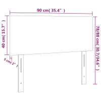 Produktbild för Sänggavel vit 90x5x78/88 cm konstläder