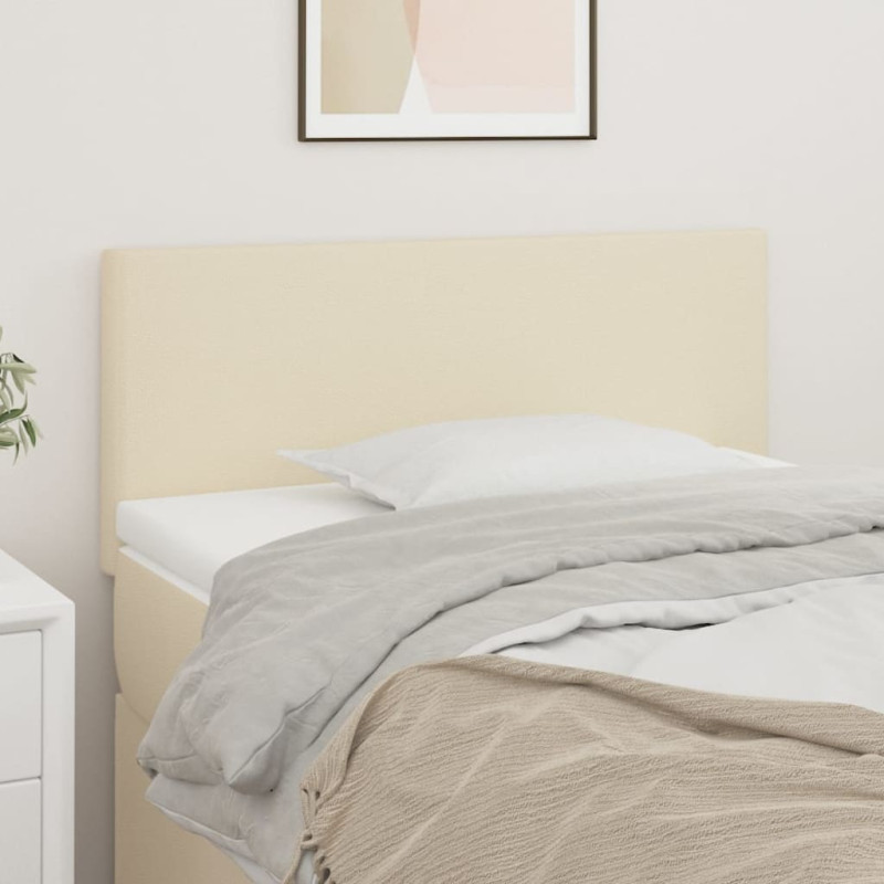 Produktbild för Sänggavel gräddvit 90x5x78/88 cm konstläder