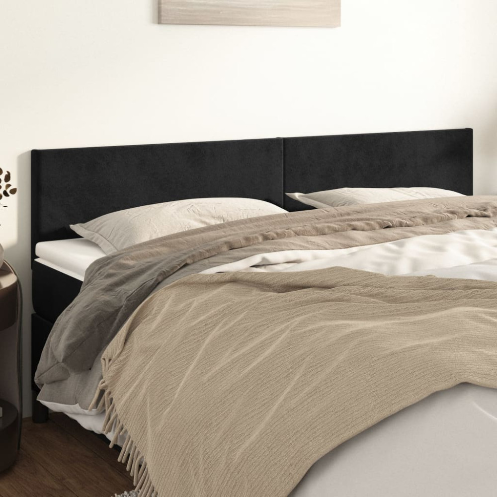 Produktbild för Sänggavlar svart 180x5x78/88 cm sammet