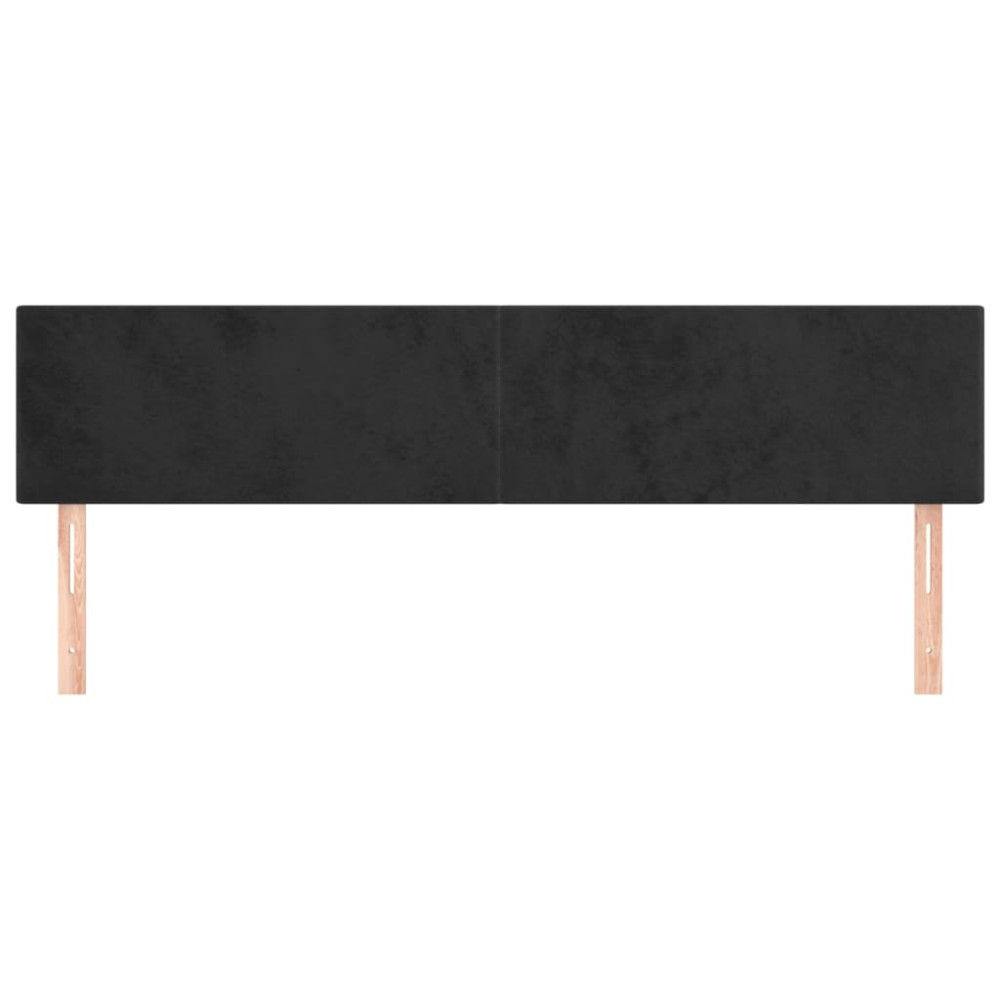Produktbild för Sänggavlar svart 180x5x78/88 cm sammet