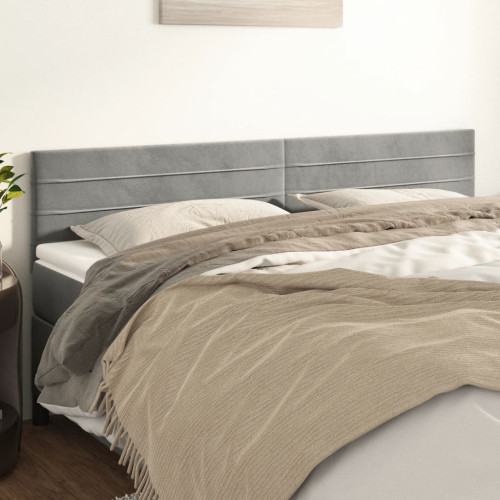 vidaXL Sänggavlar ljusgrå 200x5x78/88 cm sammet