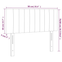 Produktbild för Sänggavel ljusgrå 90x5x78/88 cm sammet