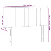 Produktbild för Sänggavel ljusgrå 100x5x78/88 cm sammet