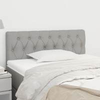 Produktbild för Sänggavel ljusgrå 90x7x78/88 cm tyg