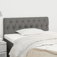 Produktbild för Sänggavel mörkgrå 90x7x78/88 cm tyg