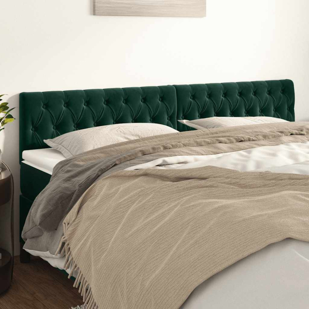 Produktbild för Sänggavlar mörkgrön 180x7x78/88 cm sammet