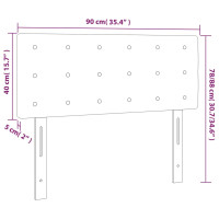 Produktbild för Sänggavel grå 90x5x78/88 cm konstläder