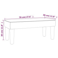 Produktbild för Bänk ljusgrå 70x30x30 cm tyg