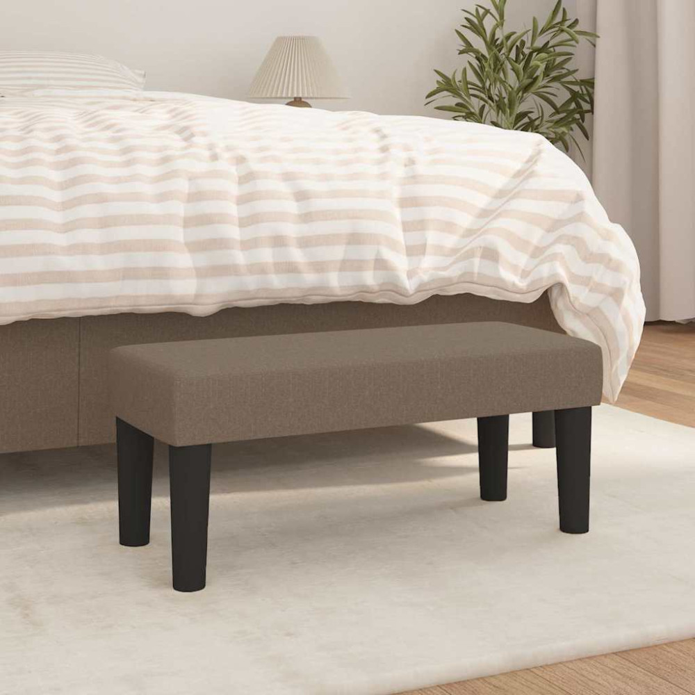 Produktbild för Bänk taupe 70x30x30 cm tyg