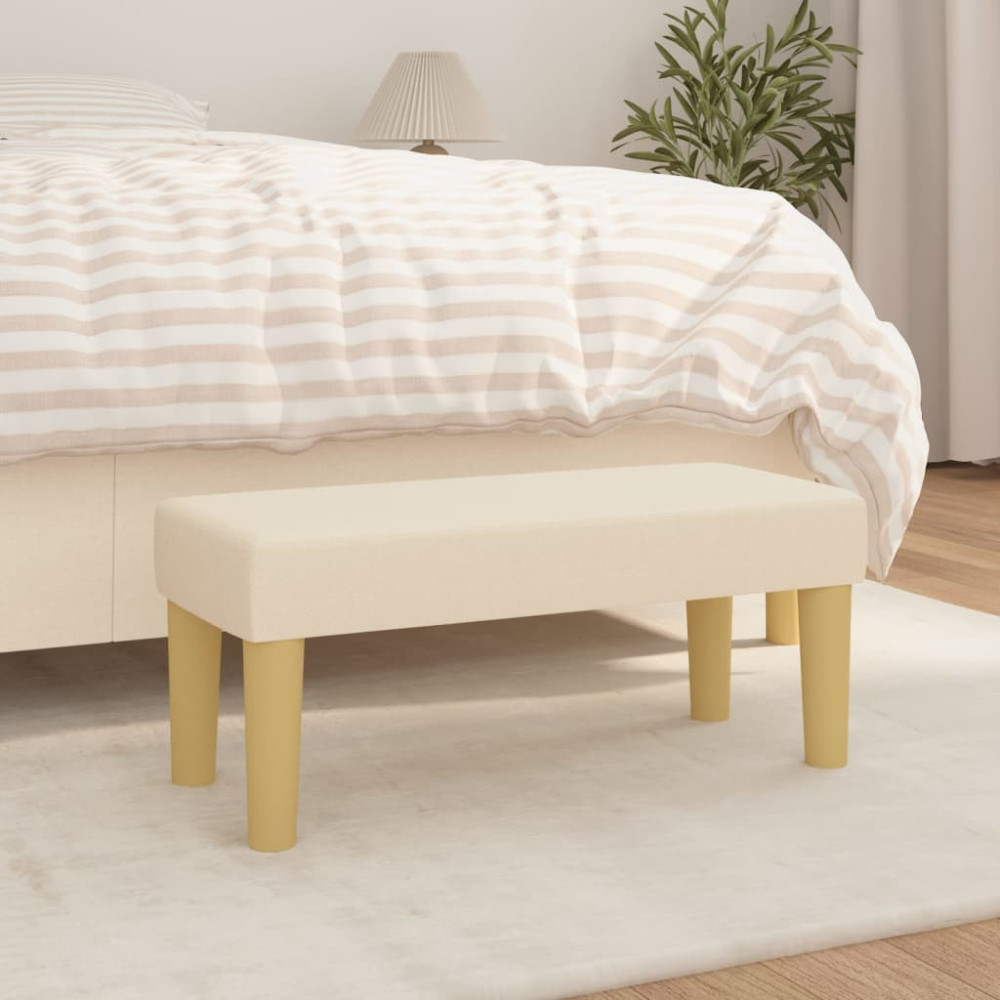 Produktbild för Bänk gräddvit 70x30x30 cm tyg