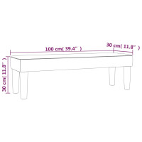 Miniatyr av produktbild för Bänk ljusgrå 100x30x30 cm tyg