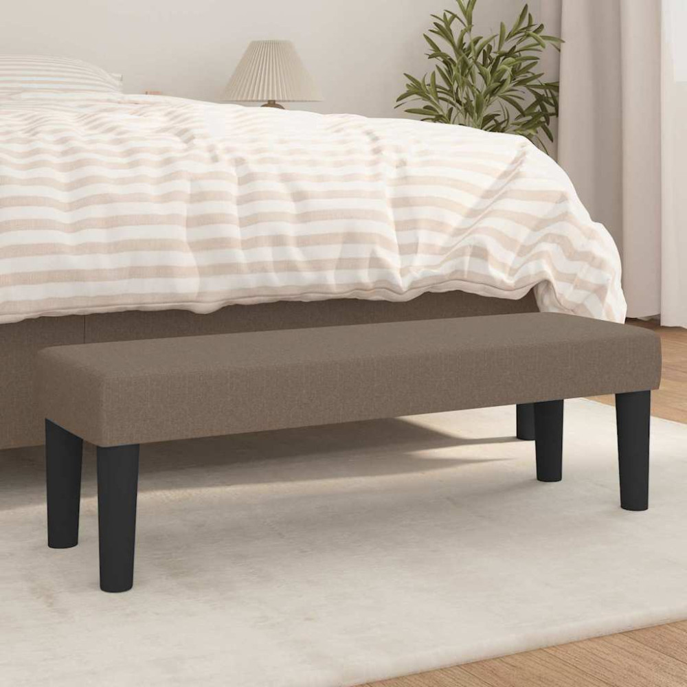 Produktbild för Bänk taupe 100x30x30 cm tyg