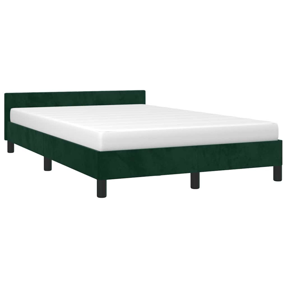 Produktbild för Sängram utan madrass mörkgrön 120x200 cm sammet
