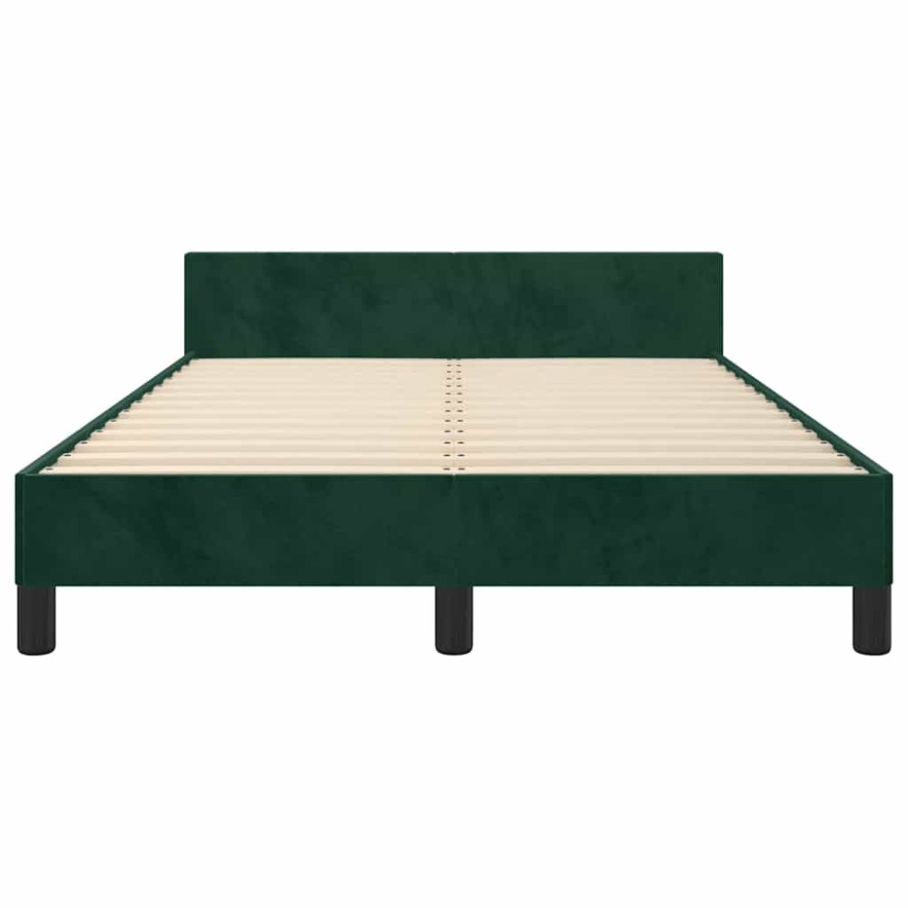 Produktbild för Sängram utan madrass mörkgrön 120x200 cm sammet