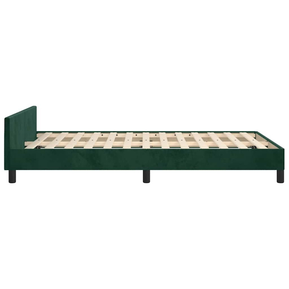 Produktbild för Sängram utan madrass mörkgrön 120x200 cm sammet