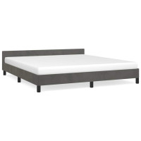 Produktbild för Sängram utan madrass mörkgrå 180x200 cm sammet