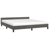 Produktbild för Sängram utan madrass mörkgrå 180x200 cm sammet