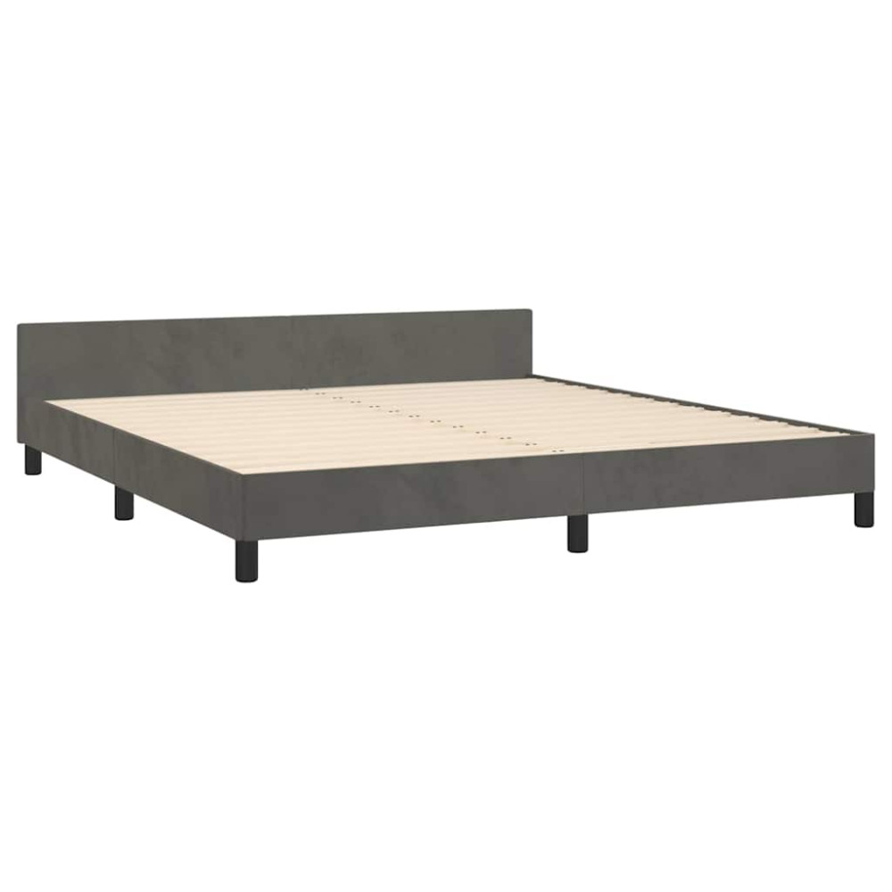 Produktbild för Sängram utan madrass mörkgrå 180x200 cm sammet