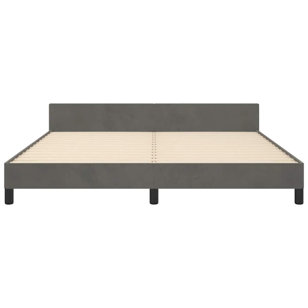 Produktbild för Sängram utan madrass mörkgrå 180x200 cm sammet