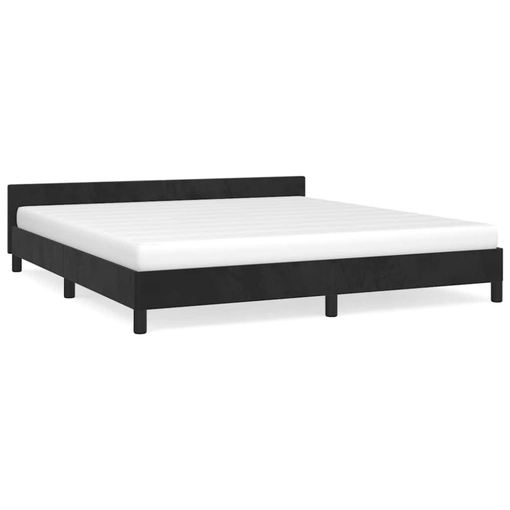 Produktbild för Sängram utan madrass svart 180x200 cm sammet
