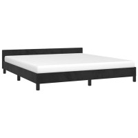 Produktbild för Sängram utan madrass svart 180x200 cm sammet