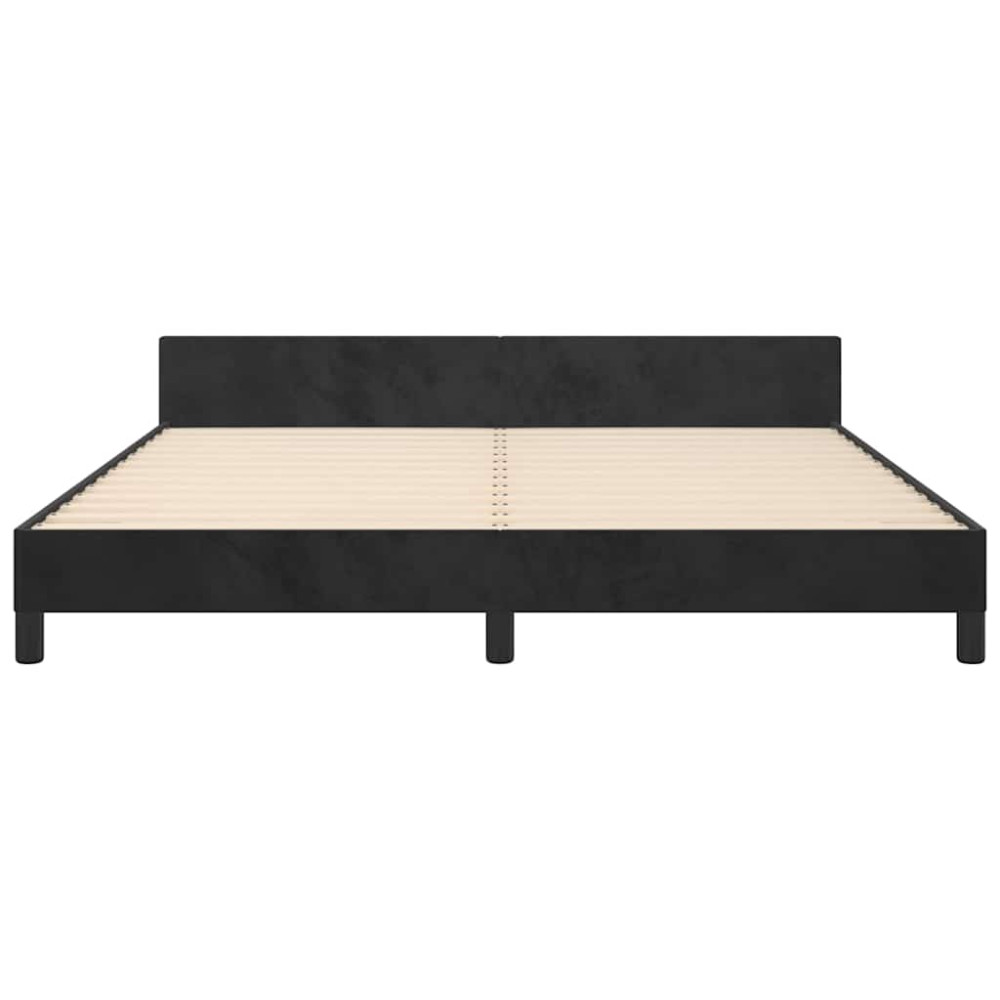 Produktbild för Sängram utan madrass svart 180x200 cm sammet