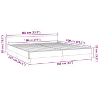 Produktbild för Sängram utan madrass svart 180x200 cm sammet