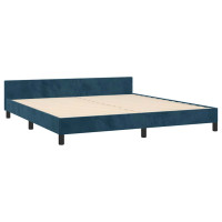 Produktbild för Sängram utan madrass mörkblå 180x200 cm sammet